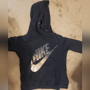 Nike black and gold metallic hoodie